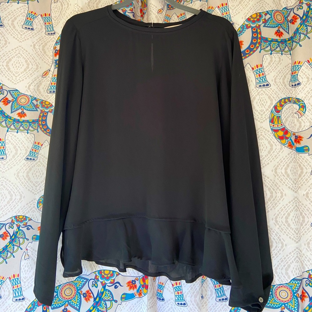 Sheer Black Blouse Top